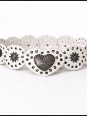 torrid White Heart & Sun Embellished belt with Antiqued Silver Accents